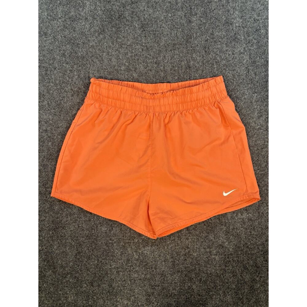 Nike Women's DRI-FIT Running Shorts Brief Lined Orange Sz Large